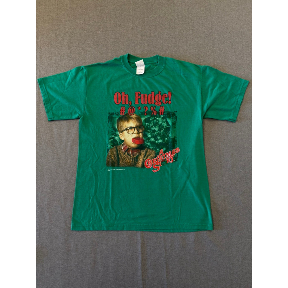 Christmas Tee A Christmas Story “Oh Fudge” Ralphie - Green Size M Adult - Picture 7 of 7
